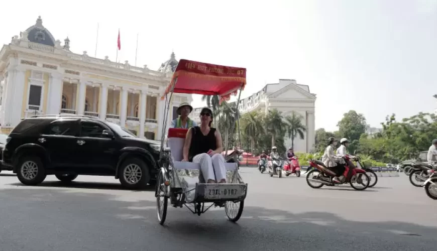 Trying Cyclo in Hanoi